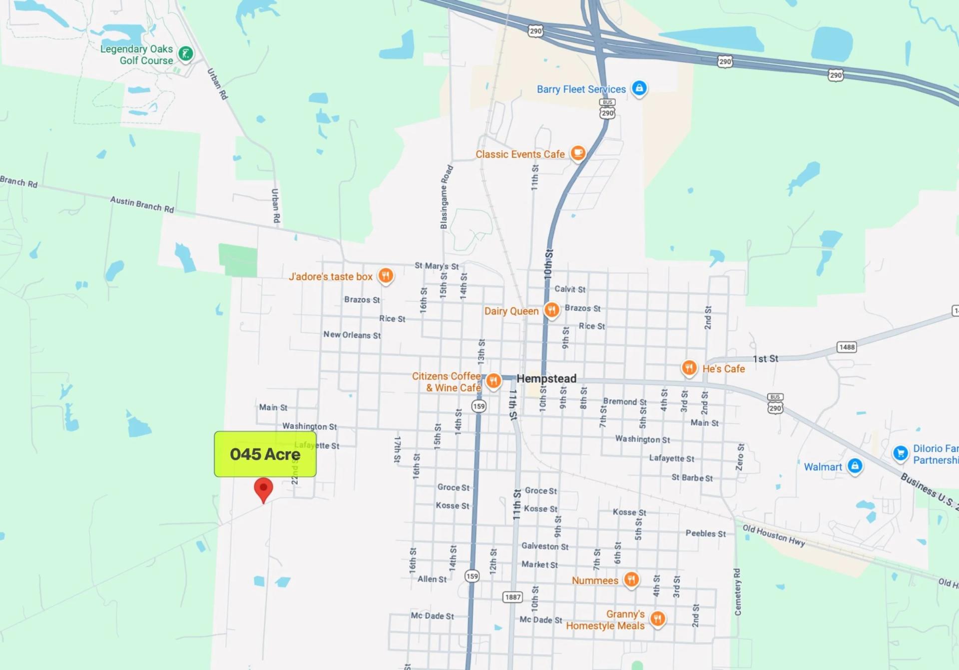 Decorative background for 0.45 Acres • Two Adjoining Lots • 313' of Paved-Road Frontage • Single-Family Residential Zoning • Cleared & Outside the Flood Zone • Growing Hempstead/Waller County Location • Owner Financing Available image 21