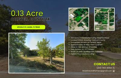 0.13 Acres β’ Buildable Lot β’ Inside the City of Luling β’ Established Neighborhood β’ Approximately 63' x 90' β’ Owner Financing Available β’ $30,000