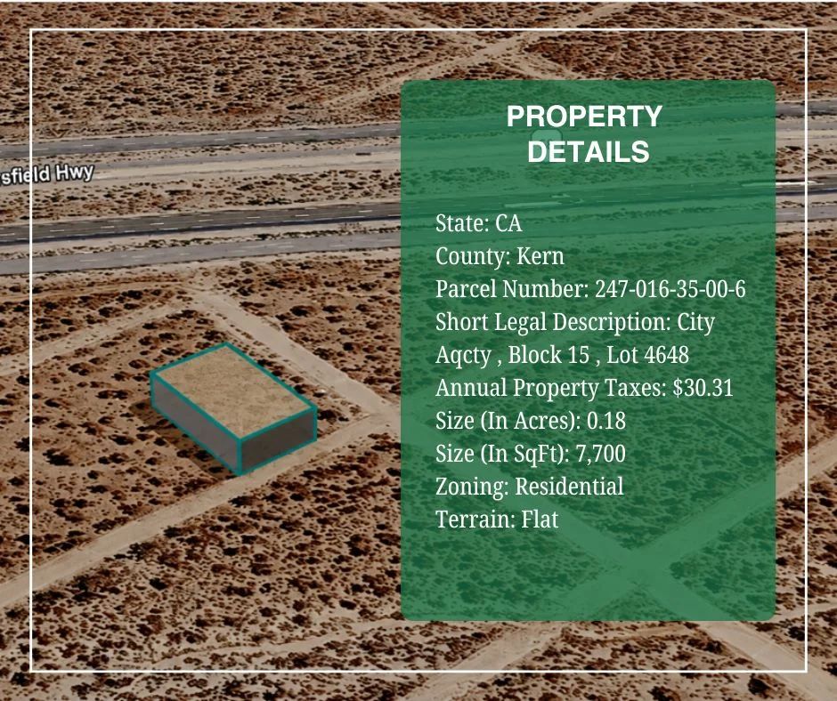 0.18-Acre Land Opportunity in Mojave, CA – Listed Under Market in Kern County, CA