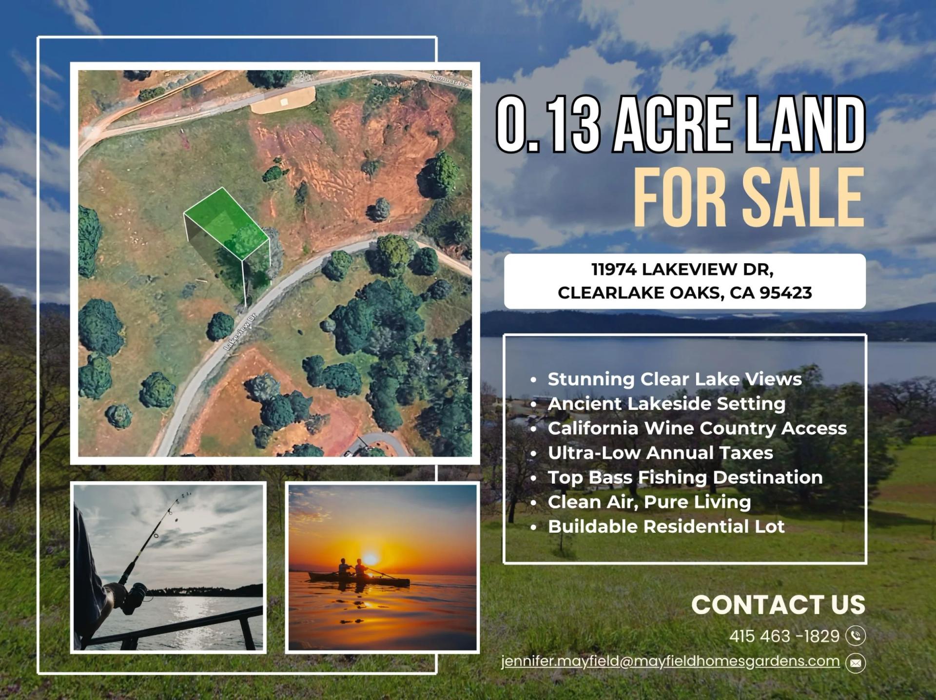 0.13-Acre Hillside Lot with Clear Lake Views – Clearlake Oaks Listed under market - Main image
