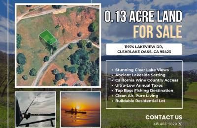 0.13-Acre Hillside Lot with Clear Lake Views – Clearlake Oaks Listed under market