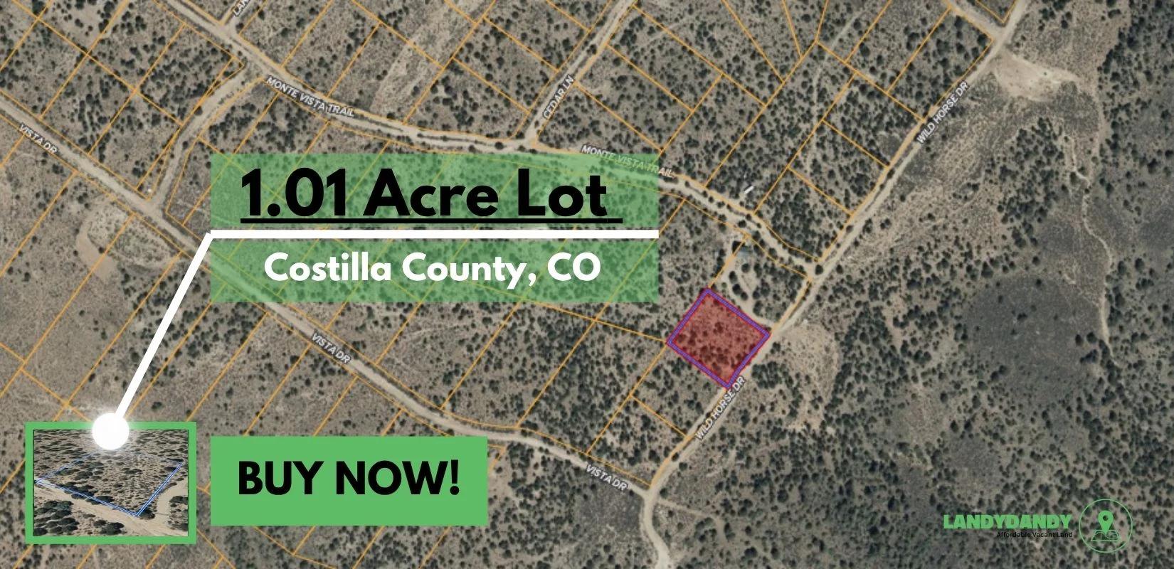 Costilla County, CO Land For Sale – 1.01 Bordering Reservoir! Water Views! - Main image