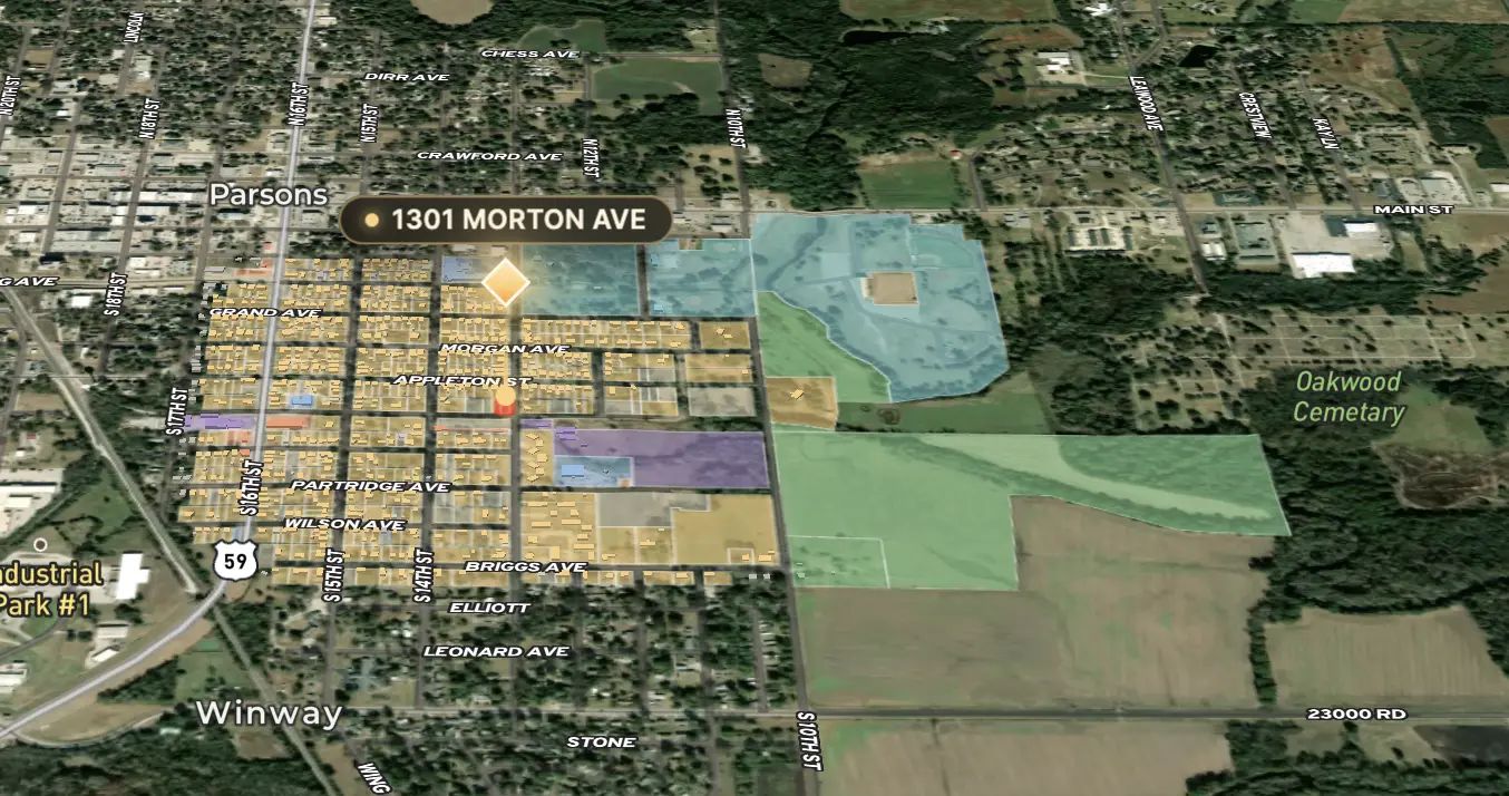 1301 Morton Avenue Parsons Homesite | 0.17 Acre | R-1 Corner Lot in Labette County, KS