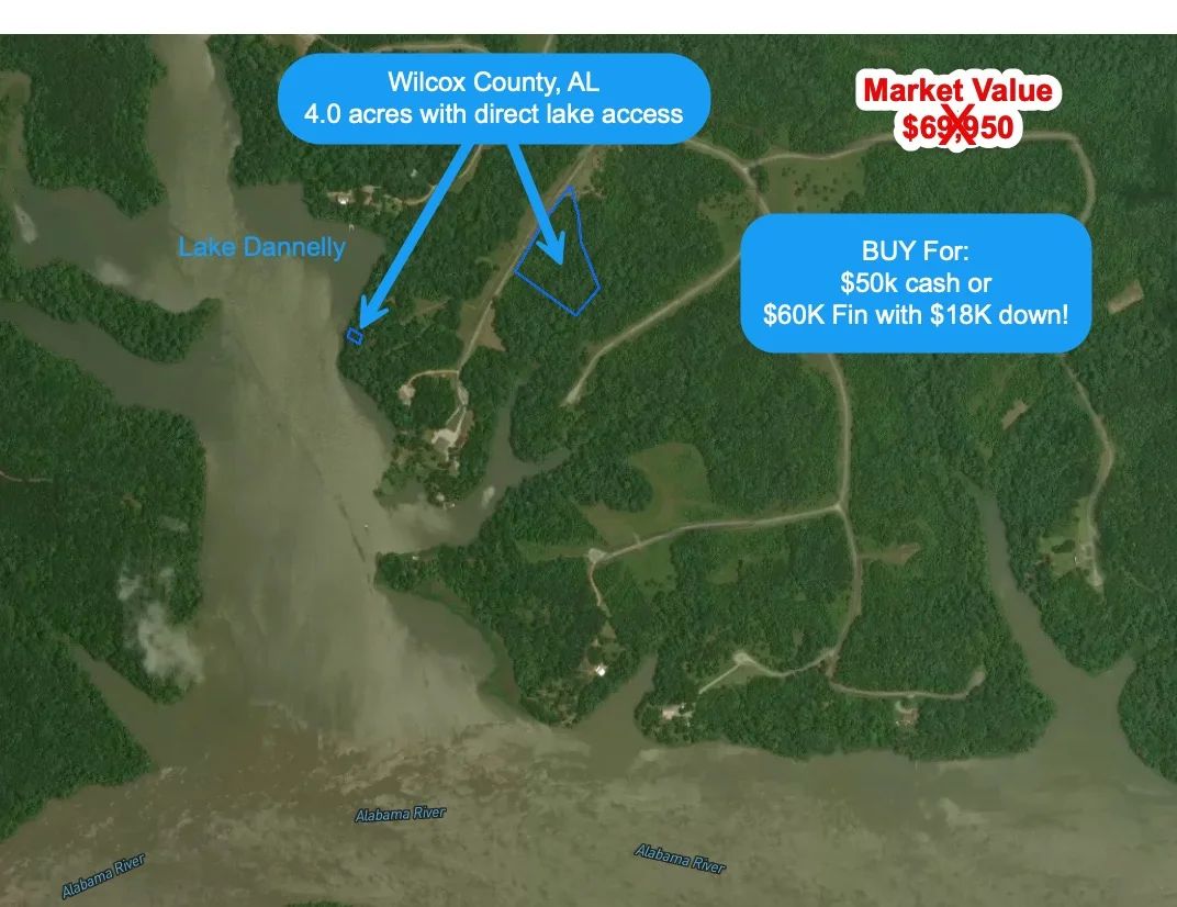 4-ACRE WOODED HOMESITE WITH SEPARATE 0.09-ACRE LAKE-ACCESS PARCEL GATED LEGACY SHORES – ALBERTA, ALABAMA in Wilcox County, AL