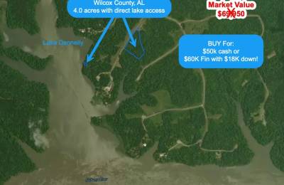 4-ACRE WOODED HOMESITE WITH SEPARATE 0.09-ACRE LAKE-ACCESS PARCEL GATED LEGACY SHORES – ALBERTA, ALABAMA