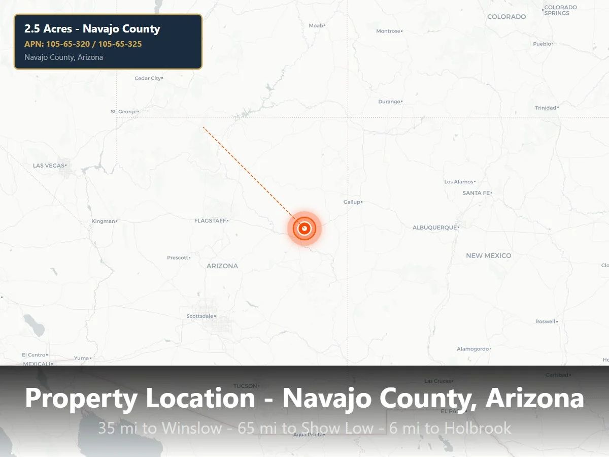 Spacious Navajo County 2.5 acres Land Near Holbrook – Ideal for RV, Cabin, or Retreat in Navajo County, AZ