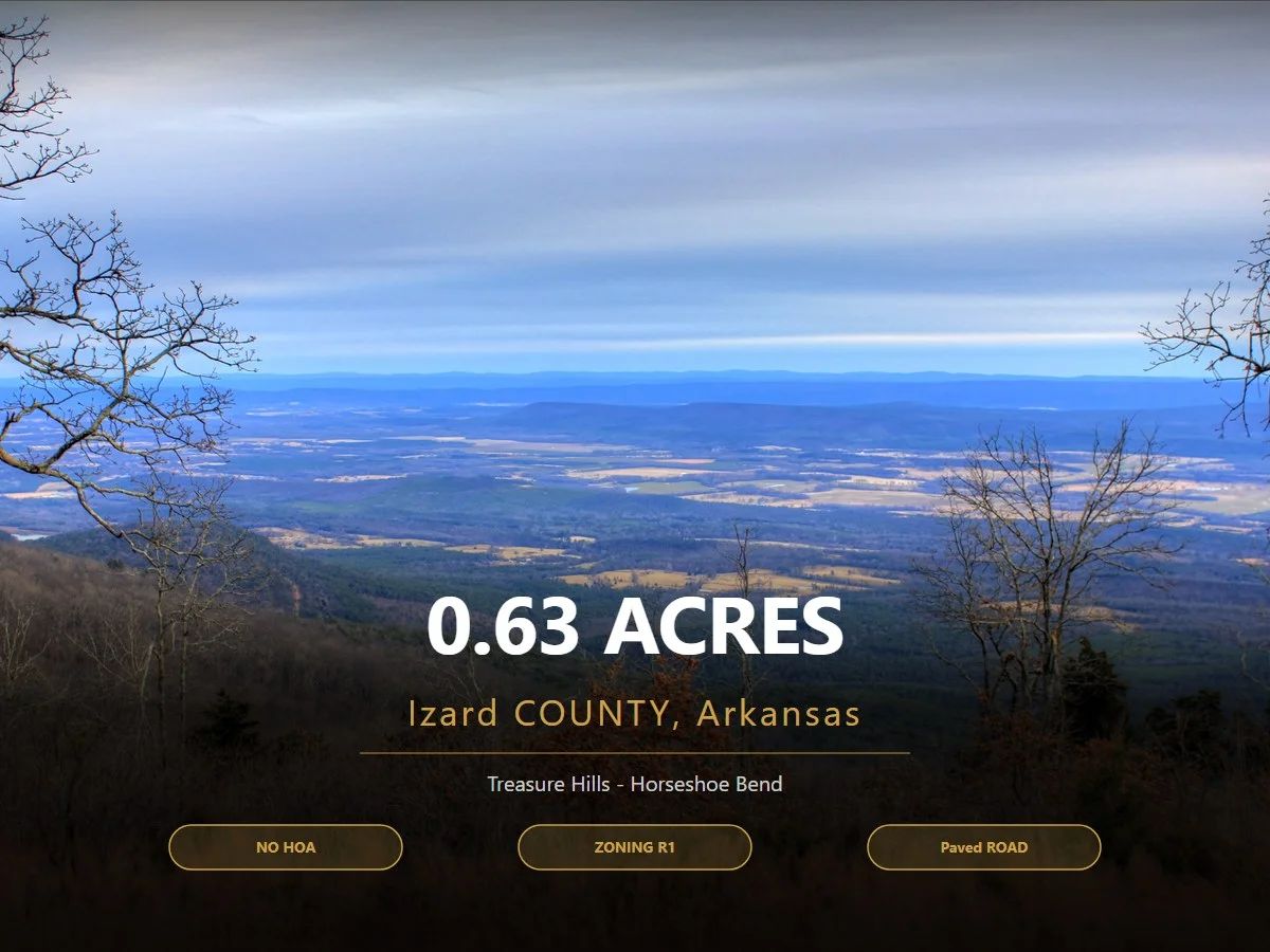 Own 0.63 Acres in Horseshoe Bend, Arkansas | Two Adjacent Lots | Owner Financing Available in Izard County, AR